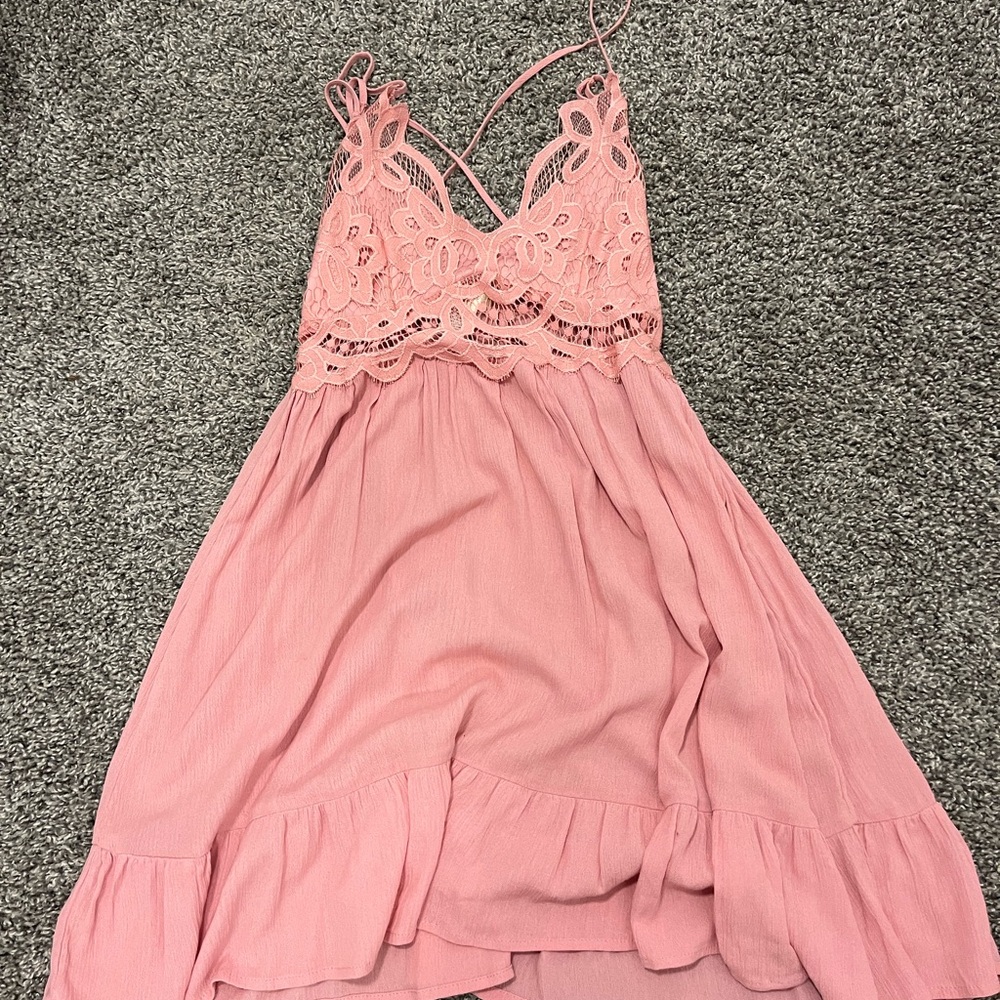 Altar'd State Pink Lace Dress